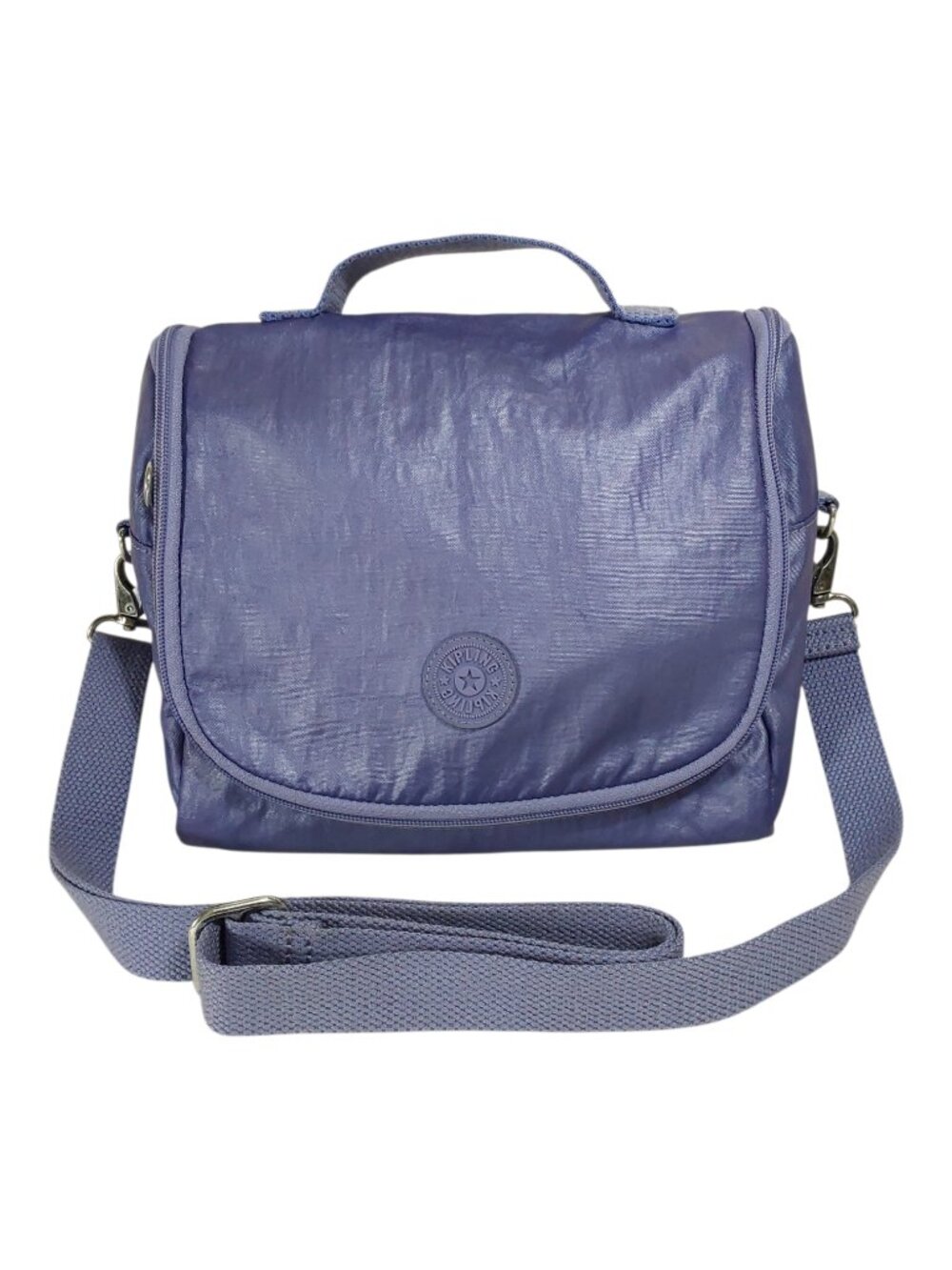Kipling Kichirou Insulated Lunch Bag Metallic Purple Water Resistant Crossbody